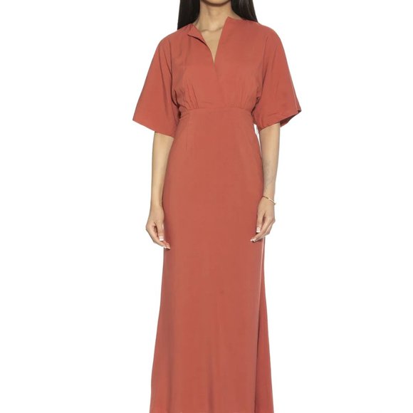 Alexia Admor NAOMI DRAPED DRESS - Rust - Size 10 - Picture 2 of 9